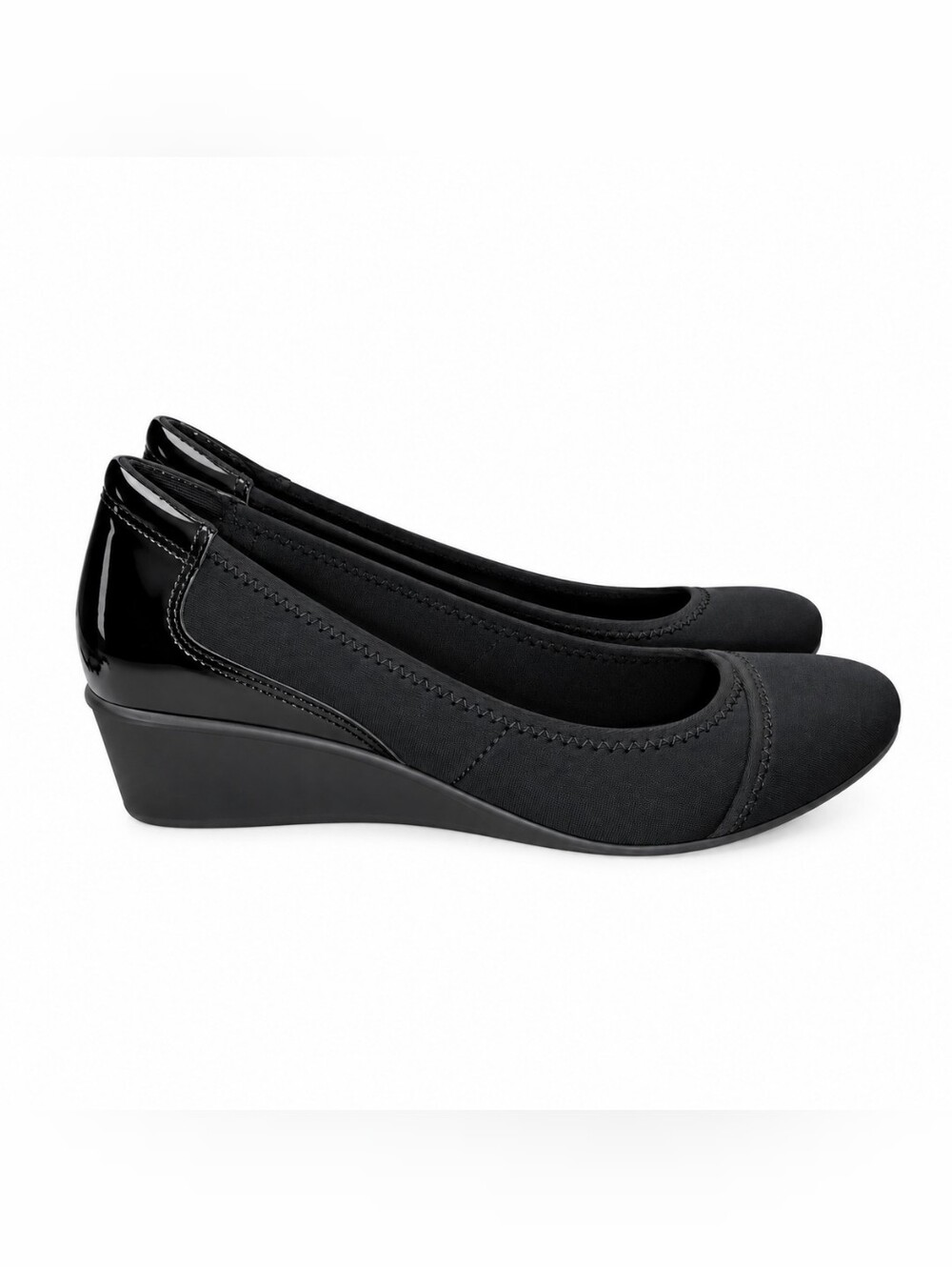 Classic Black Women's Wedge - Comfortable Everyday Style Size 9m Patent Leather